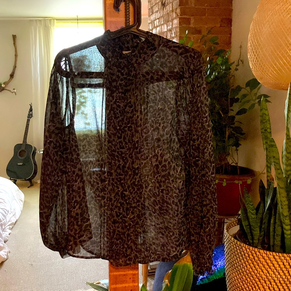 Wit and Wisdom Gray Animal Print Blouse